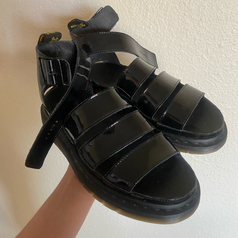 Dr Marten patent leather sandal
